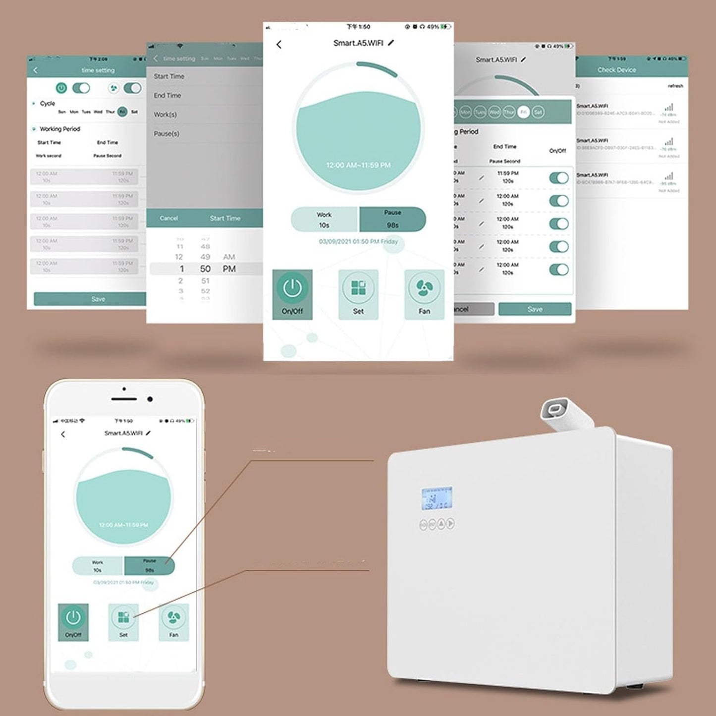 Smart Scent Air Machine for Home, 1000ml Aromatherapy Fragrant Oil Humidifier, APP Control Cold Air Essential Oil Diffuser for Hotel (US Plug)