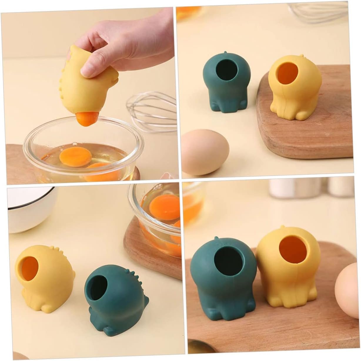 CRILSTYLEO 2Pcs Silicone Egg Separator Egg Yolk Divider Kitchen Gadgets for Baking Cooking and Food Prep Easy