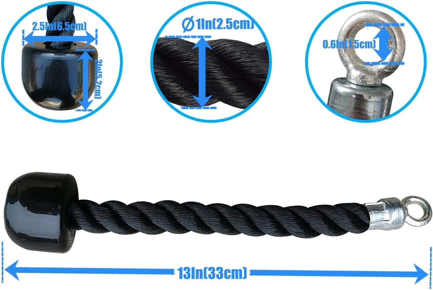 Upgraded Tricep Rope Cable Machine Attachment, LAT Pulldown Attachments for Gym, Resistance Bands Handles, Heavy Duty Exercise Handles, Professional Cable Machine Accessories for Home and Gym