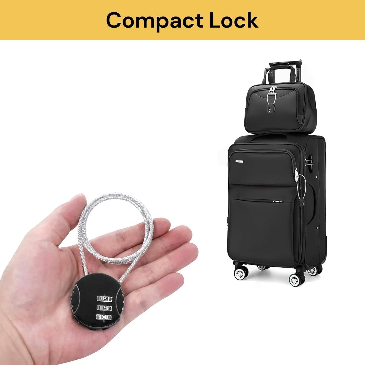 EZONEDEAL Durable Luggage Padlock, Long Neck Combination Padlocks Travel Lock Keyed Security Suitcase Luggage Luggage Locks, Toolboxes for Lockers Bag Luggage