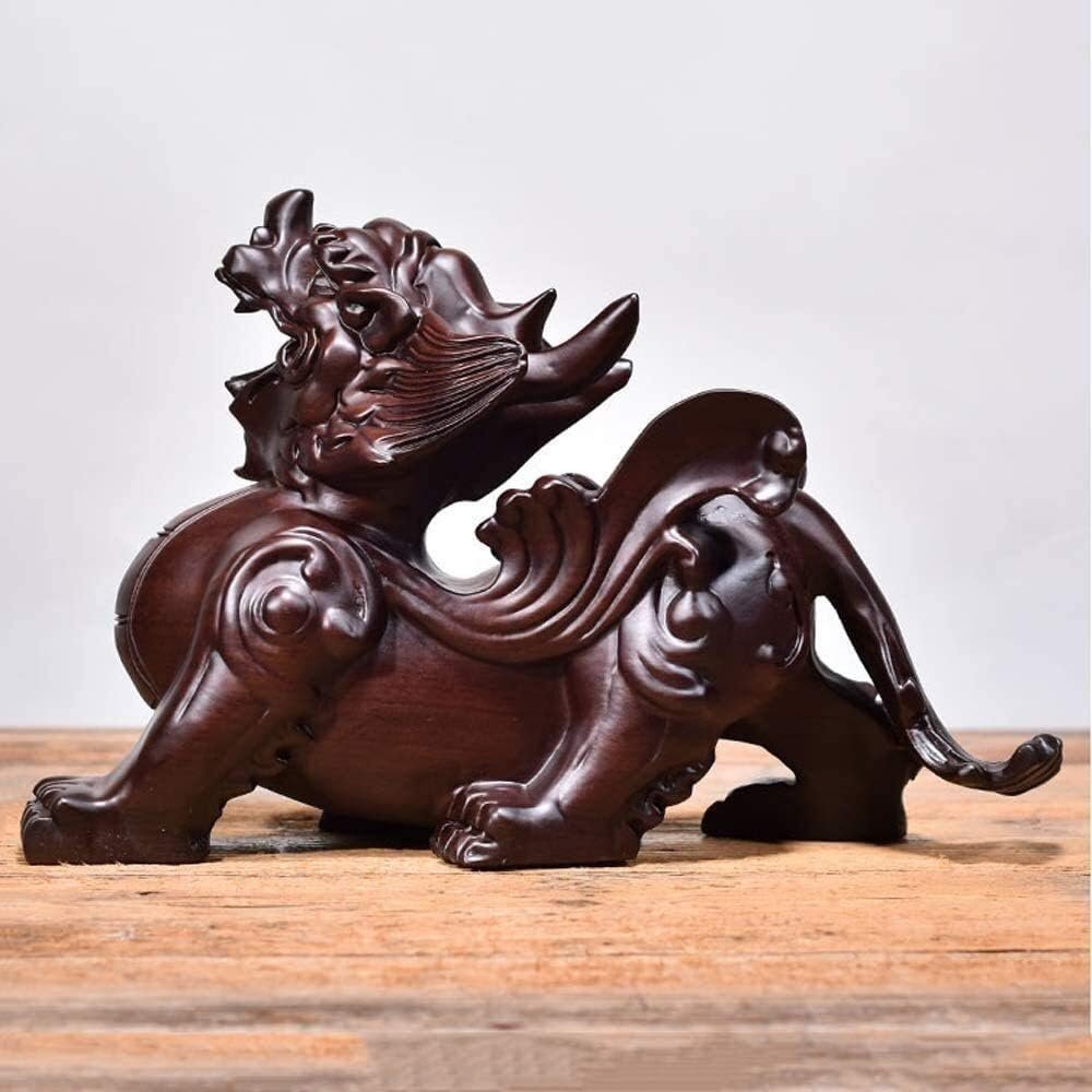 PiXiu/PiYao Statue Feng Shui Cinesi Prosperità Figurine Decorazioni in Palissandro Attrarre Ricchezza E Buona Fortuna Casa E Ufficio 0716 (Grande) Oggettistica per la Casa