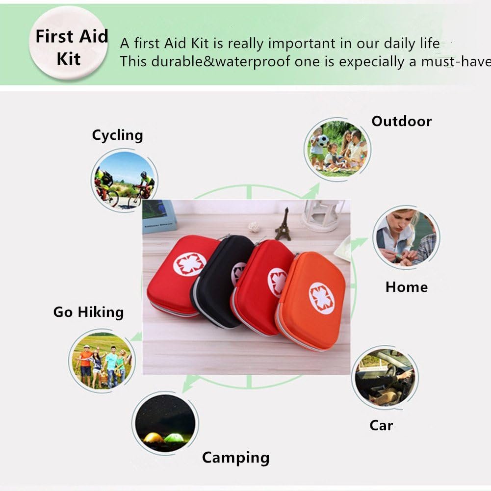 First Aid Kit Bag Empty Hardcase Waterproof Medicine Storage Bag Portable Medication Package Compact Lightweight Emergency Survival Rescue Cases Medical Kit Idea for Home Car Travel Outdoor (Red01)