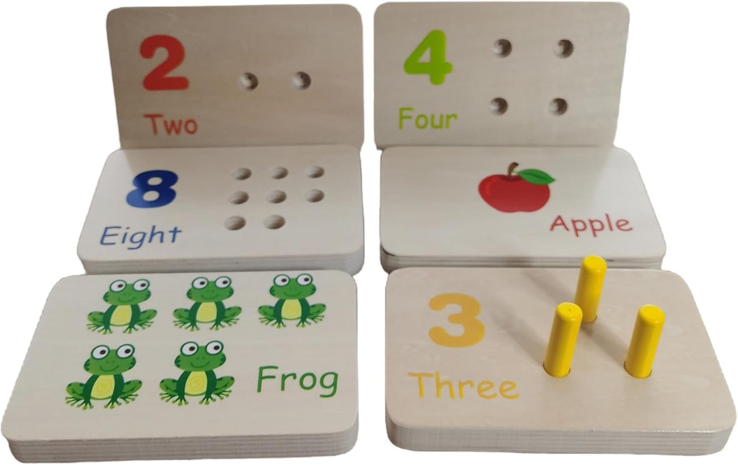 BEACENOV Montessori Wooden Educational Toy Counting & Number Board, Learning 1-10 Math Number, Preschool Activity for Toddlers, Toddler Learning Toys