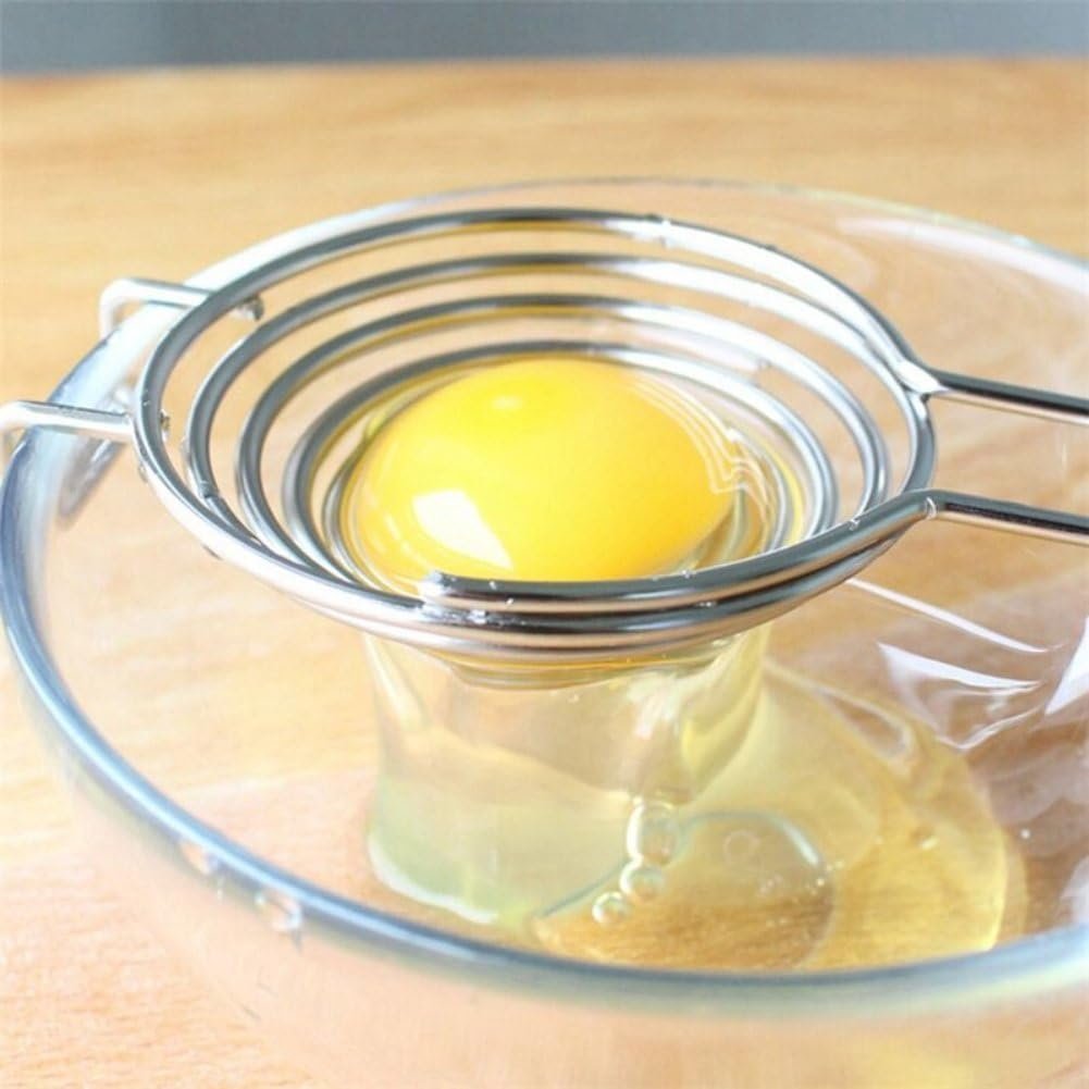 Silver Egg Separator, Yolk White Separator Tool, Food Grade Stainless Steel Egg Divider Egg Sieve Egg Extractor, Kitchen Gadget Cooking Baking Tool, Dishwasher Safe Specialty Tools and Gadgets