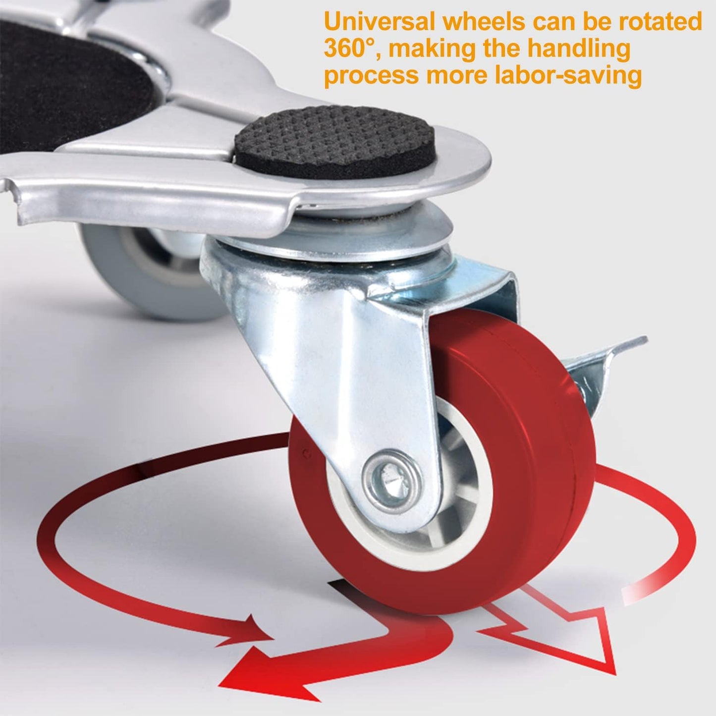 Furniture Transport Wheels Set - Sliding System with Lifter, 4 Pieces and Furniture Lifter Set - 360° Swivel - 400kg Wheels - Durable ABS Wheels