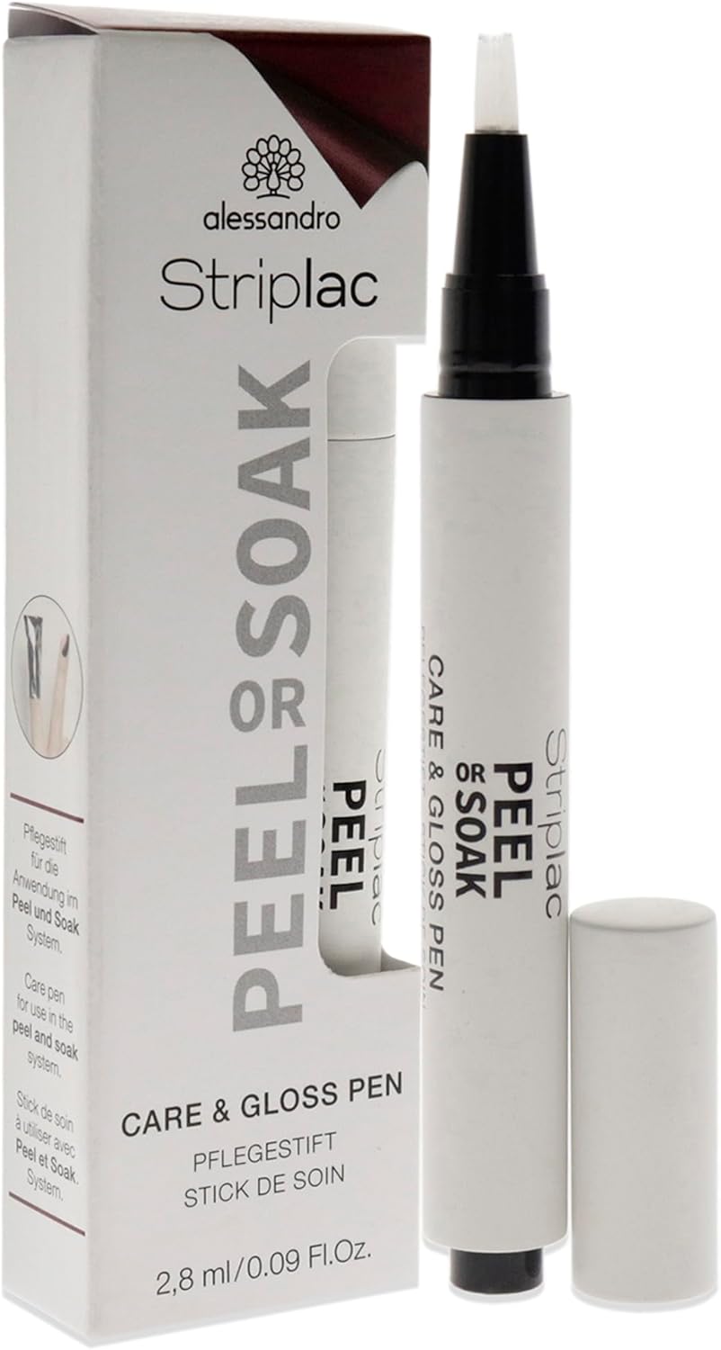 alessandro Striplac Peel Or Soak Care & Gloss Finish Travel & Travel Pencil 3ml