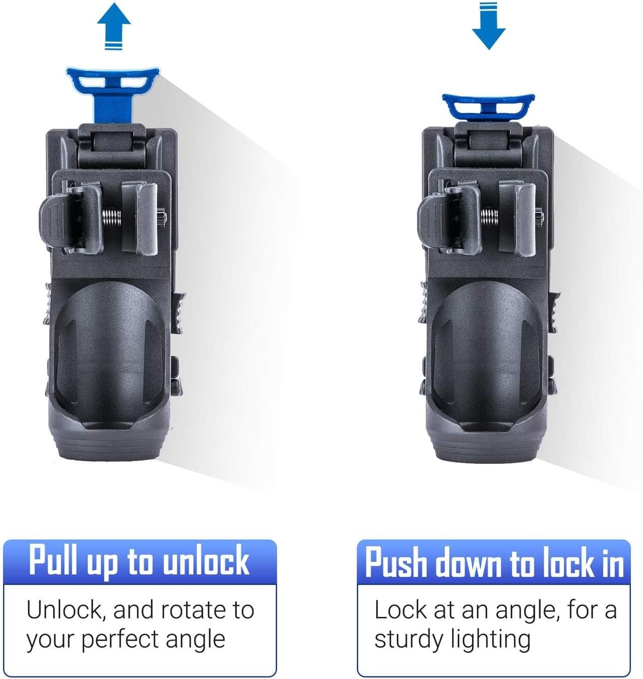 Nextorch V5 Tactical Flashlight Holster with Lever Side Lock System Only for 1"-1.25" Diameter Flashlight (Holster Head Diameter 0.78"-1.18" Bottom Diameter 1.18") (V51)