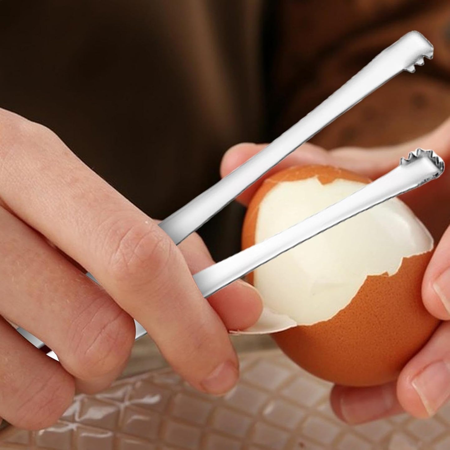 Chalaza Remover Tool for Eggs - 2 Pieces 15cm Chalaza Remover, Eggshell Fragment Removal Tool, Egg Chalaza Membrane Removal Utensil, Egg Right Chalaza Removal Stainless Steel Tongs, Kitchen Gadgets
