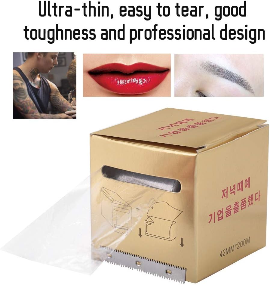 pellicola sopracciglia Monouso Pellicola Protettiva Tatuaggio - Tatuaggio Makeup Plastic Wrap Preservative Film, Protezione Barriera Trasparente Accessori Trucco Antibatterico Kit Patch Impermeabile