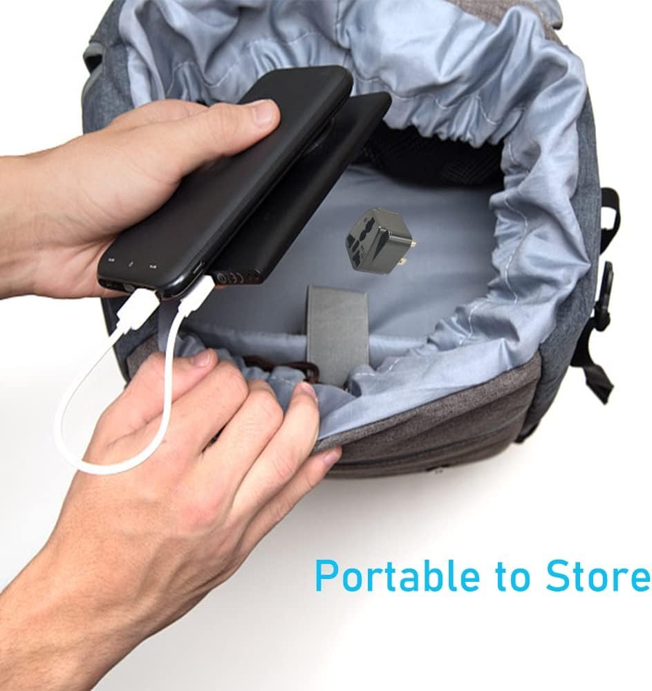 2 Pack Universal World to Canada/American Outlet Plug Adapter-Type B, 3 Pin Travel Plug Adapter, International Tourists from European/EU/China/Australia/UK to US Plug Adapter