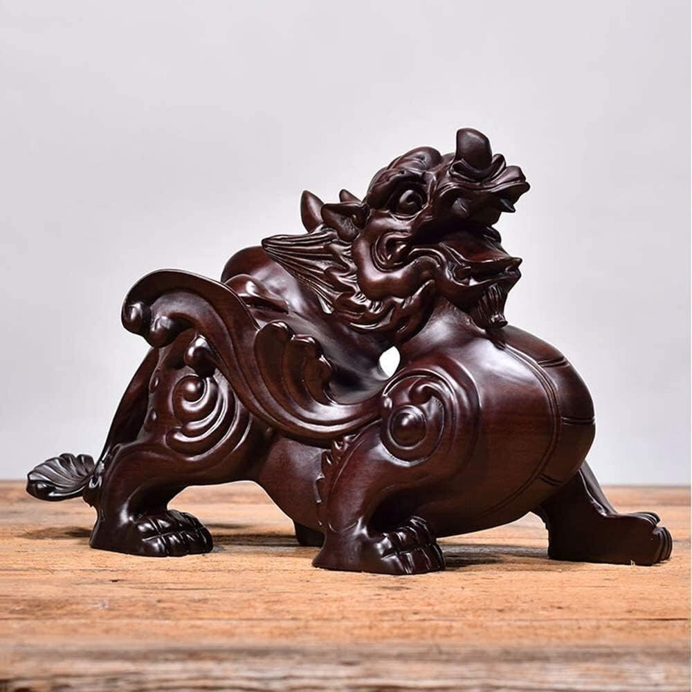 PiXiu/PiYao Statue Feng Shui Cinesi Prosperità Figurine Decorazioni in Palissandro Attrarre Ricchezza E Buona Fortuna Casa E Ufficio 0716 (Grande) Oggettistica per la Casa