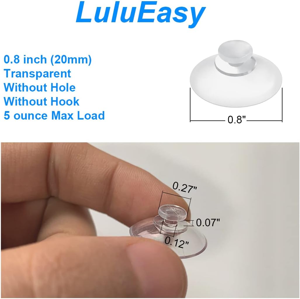 12 Pieces 0.8 inch Mini Clear Suction Cups for Glass, Without Hooks Without Holes, Plastic Sucker Pads for Festival Decoration Home Organization Window Car
