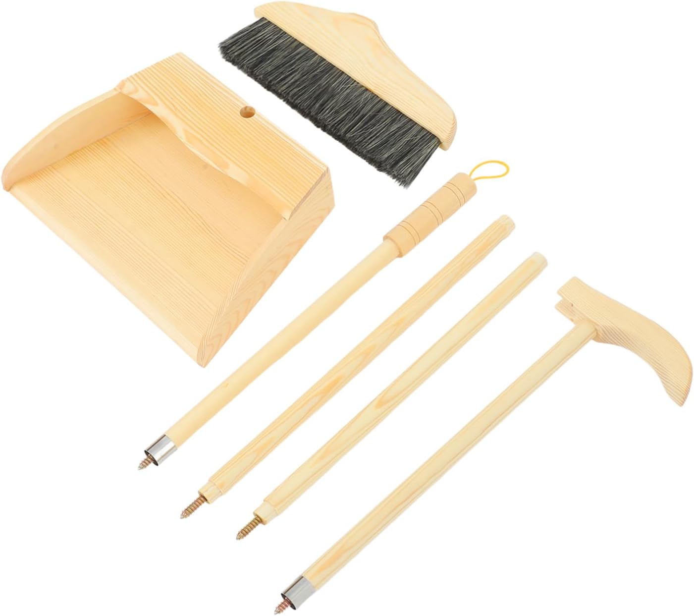 ROMISBABA Set di Scope E Palette per La Pulizia della Casa Essential Home Cleaning con Manico Lungo per Pavimenti Kit Scopa E Paletta per Interni