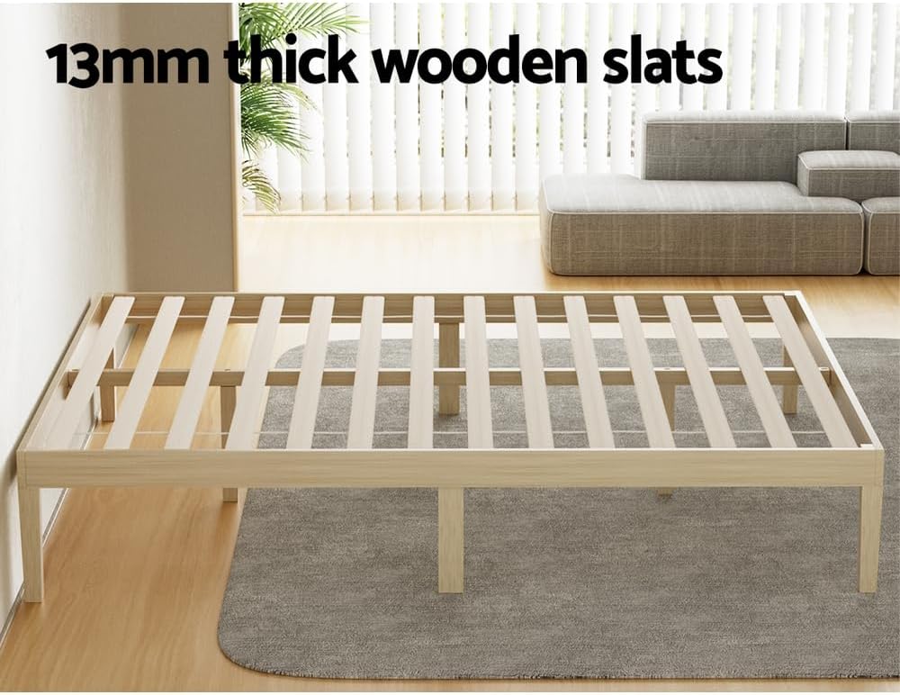 Artiss 2-in-1 2X Single Bed Frame Trundle Platform Wooden Timber Frames Beds Base Bedroom Room Decor Home Furniture for Kids, Toddler and Adult, Modern Design Fits with Standard Mattress White