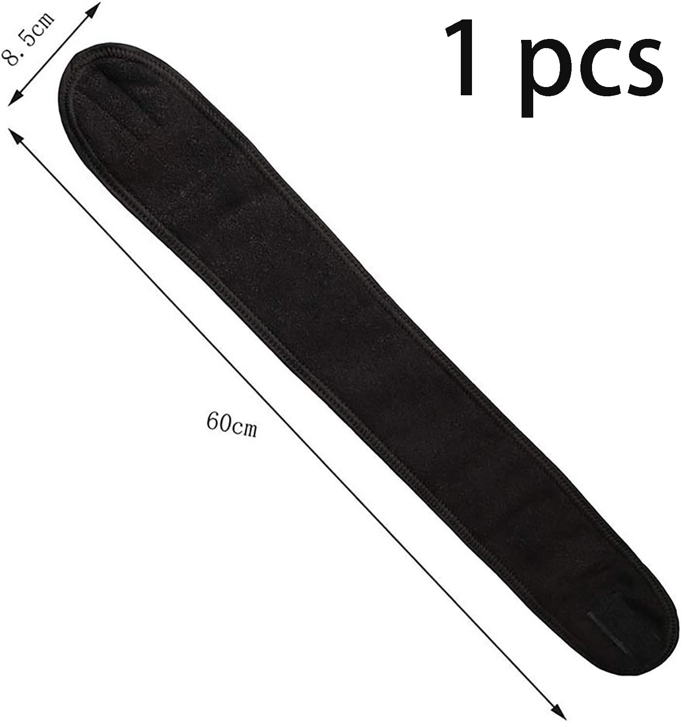 1 Piece Adjustable Microfibre Hair Band with Magic Tape, Makeup Sponge Headband for Face and Shower, Hair Band for Women Makeup Spa for Yoga Sport-Black