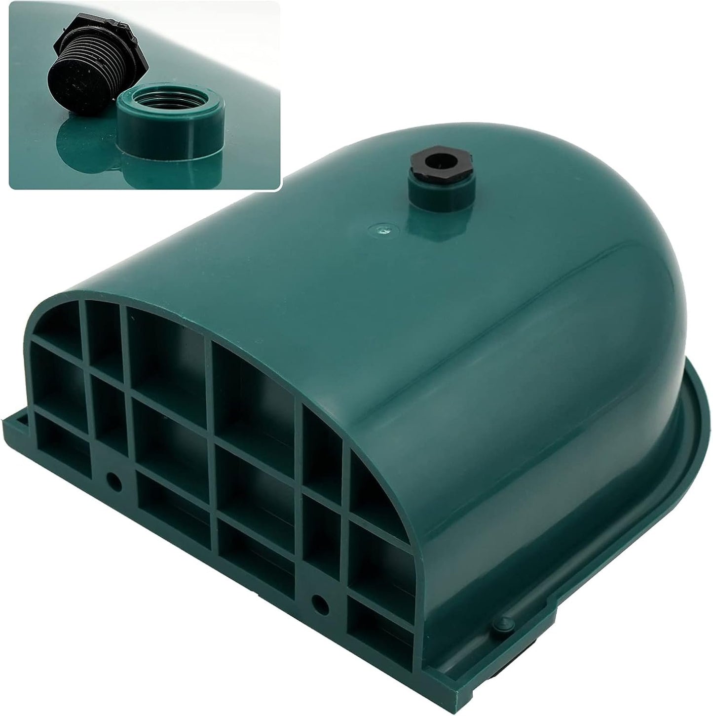 MINYULUA Automatic Waterer Bowl Large Horse Waterer with Float Valve and Drain Plug Automatic Water Feeder Dispenser Bowl for Sheep Dog Horse Cow Pig Plastic (Dark Green)