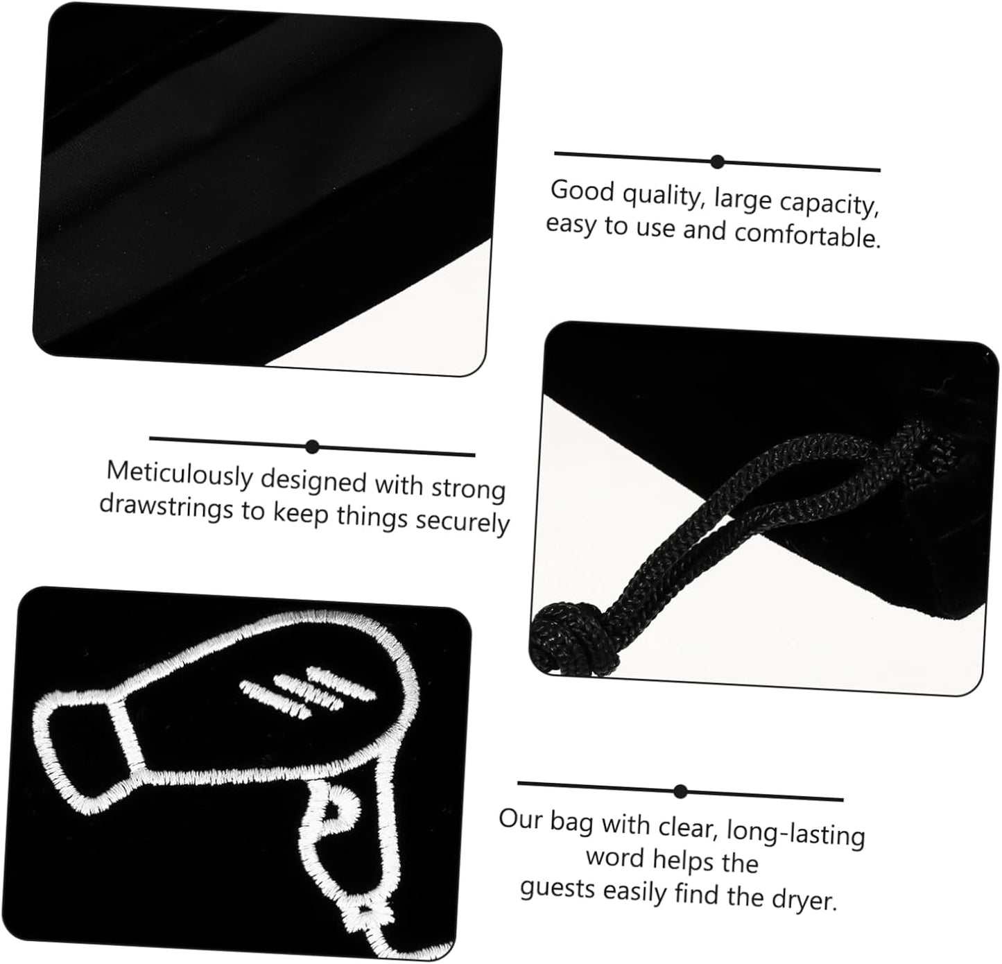 5 Pcs Hair Dryer Bag Drawstring Bag Portable Dryer Tool Bag Travel Flannel Hat