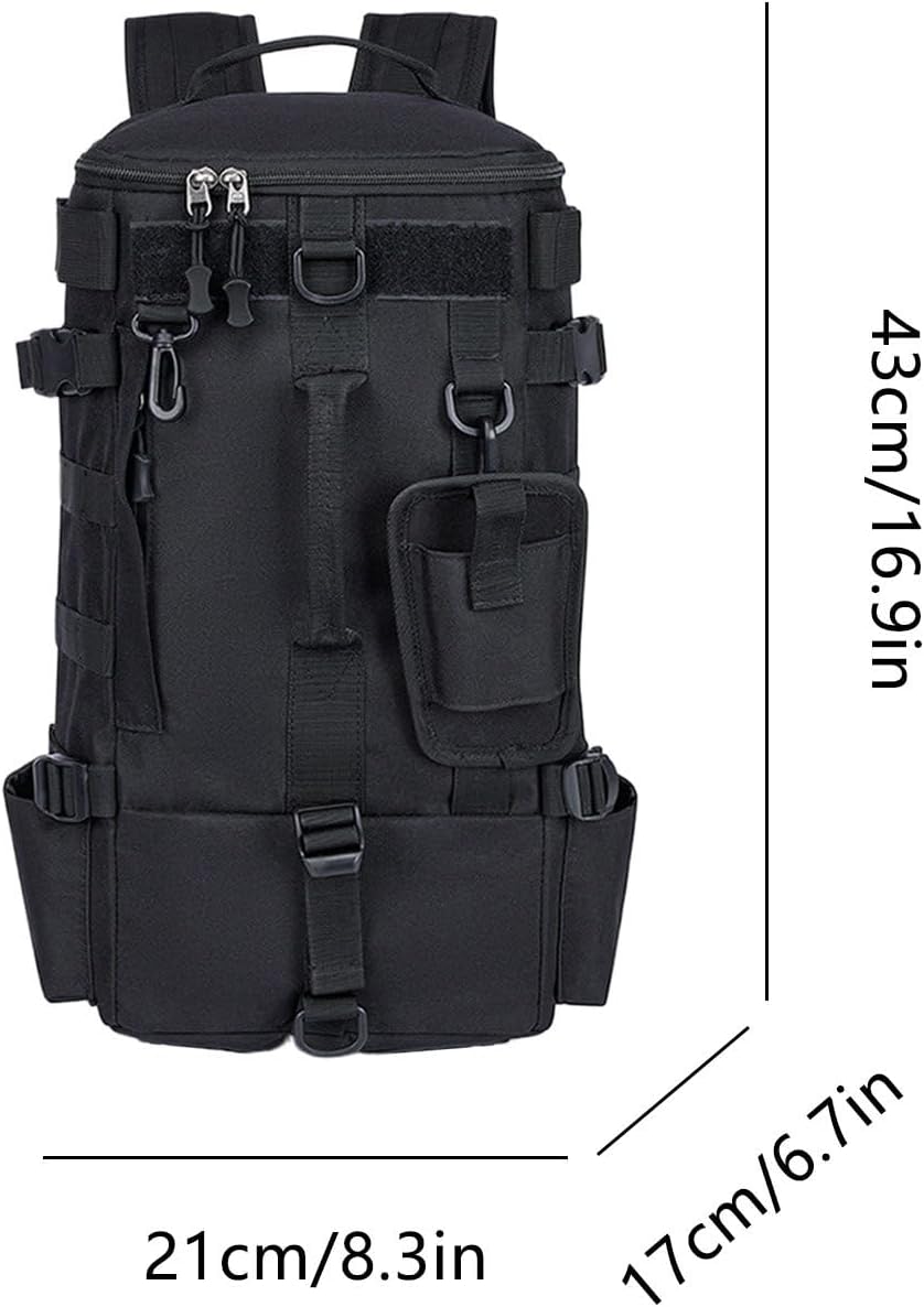 Fishing Fusion Backpack, Waterproof Survival Daypack Rod Holder, Bait Gear Storage, 21x47x13cm for Kayak Trips, Hiking, Camping, Hunting, and Weekend Adventures Motorcycle Travel