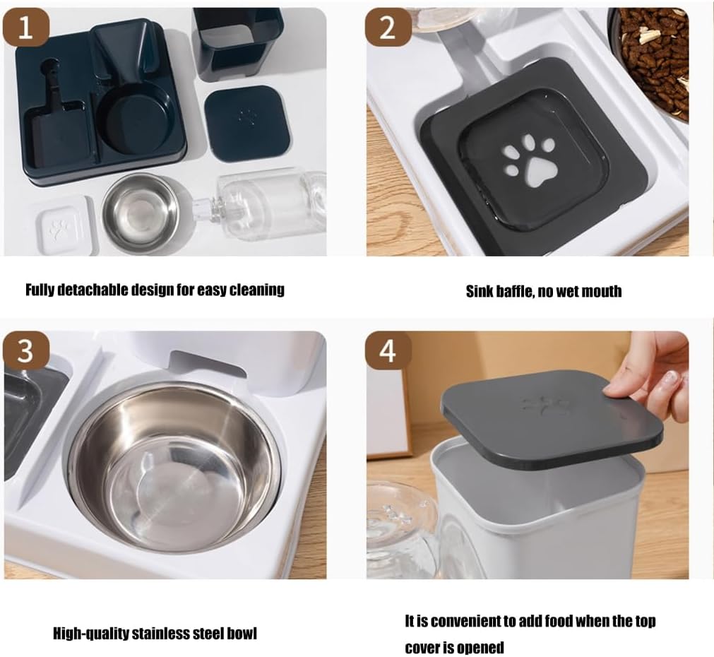 Alimentatore per alimenti di grande capacità 2 in 1 Dispenser d'acqua e ciotola per cibo per cani di piccola taglia Alimentatore automatico per irrigazione quotidiana alimentazione