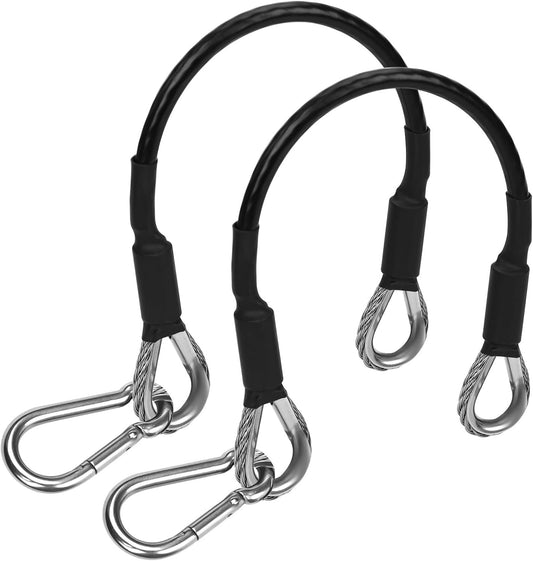 2pcs 10" Gym Extension Cable, Fitness Extension Rope Compatible with Bowflex, Home Gym Machine Accessories Replacement with Carabiner, for Leg Extension, LAT/Tricep Pull Down (1 Pair)