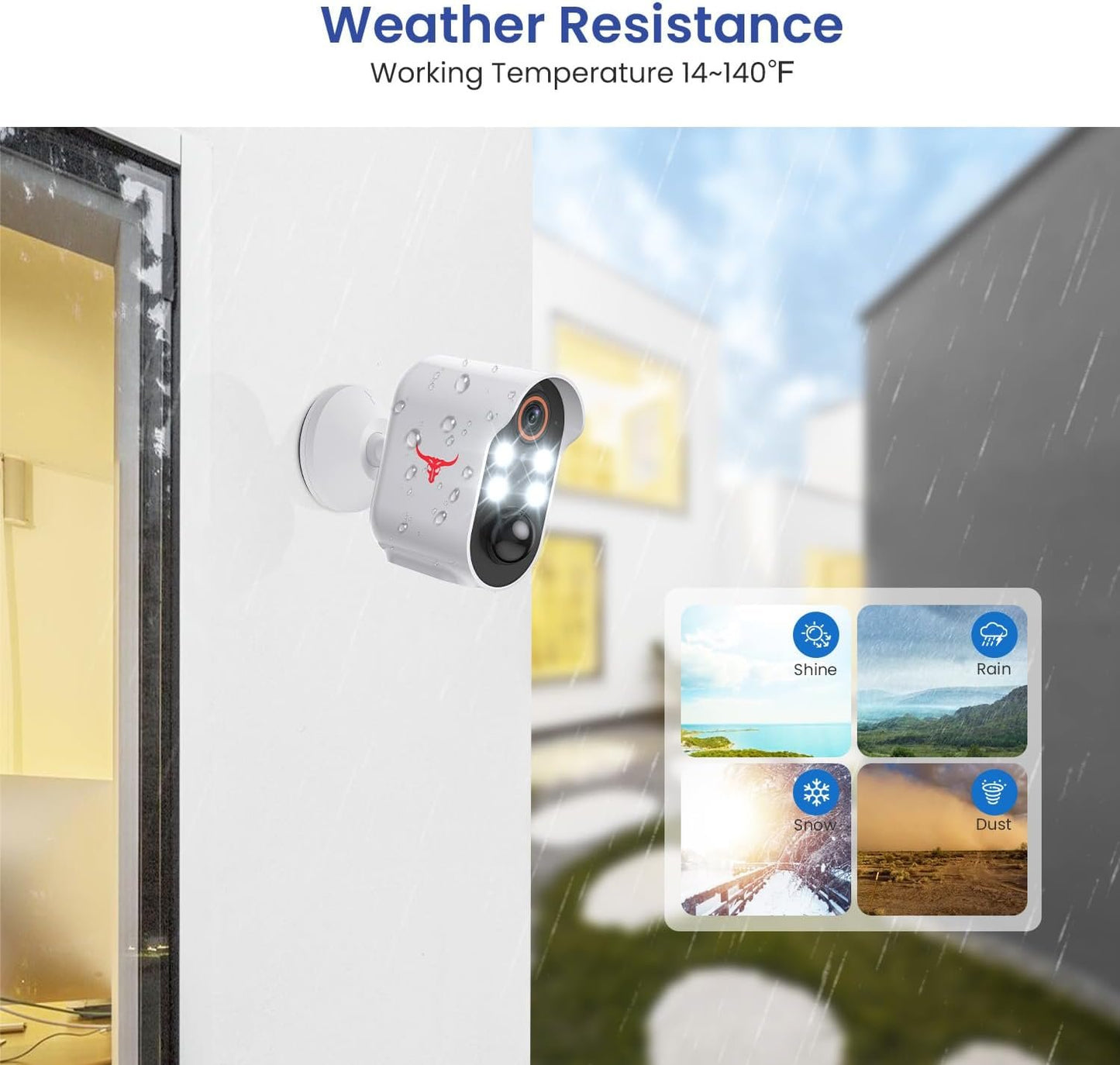 1080P Security Camera Wireless Outdoor with 2-Way Talk for Home Security, Color Night Vision, PIR Motion Detection, Cloud Storage, Live View Bullet Surveillance Cam
