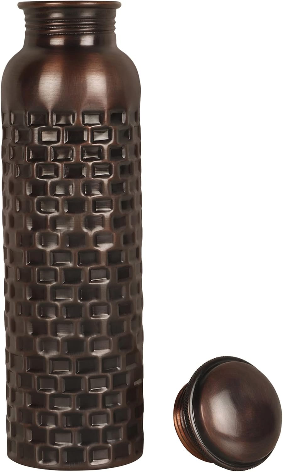 JYPR 100% Pure Copper Water Bottle, Leak-proof Seal, 32 oz Capacity - Handcrafted Antique Finished - Ayurvedic Copper Vessel Drinkware For Health Benefits - Perfect for Yoga, Gym, or Travel