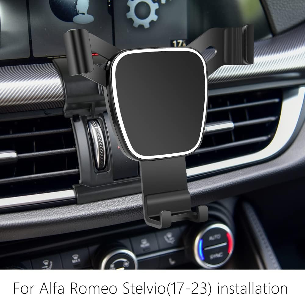 LUNQIN Car Phone Holder for Alfa Romeo Stelvio 2018 2019 2020 2021 2022 2023 2024 Car Accessories Navigation Bracket Interior Decoration Mobile Phone Holder