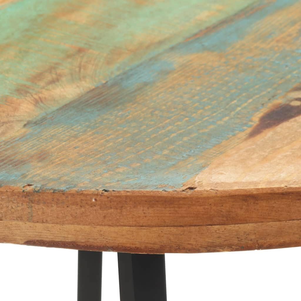 Round Dining Table, Coffee Table, Solid Reclaimed Wood Side Table for Dining Room, Kitchen, Living Room, 80 x 75 cm
