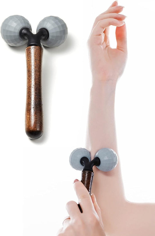 Lyanxinlei Relax Massage Roller - Body Massage Tools Myofascial Trigger Points Reduce Muscle Soreness Tightness Leg Cramps for Circulation, Stress, Arthritis and Hand Pain Relief & Recovery (Grey)