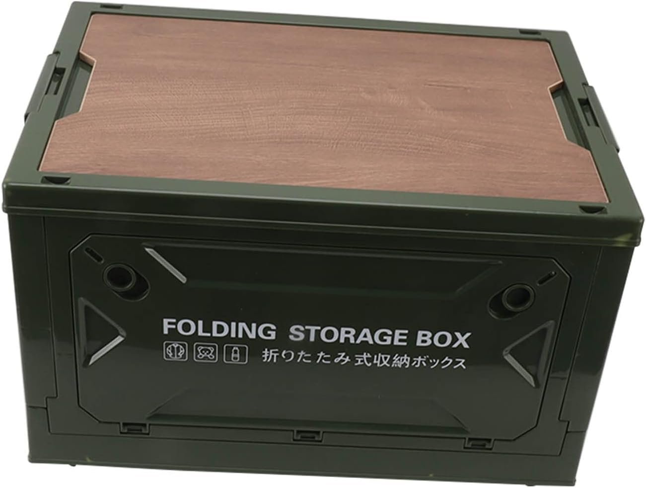 Wheeled Camping Storage Box, Folding 50L 100kg Load Multifunction Lidded Storage Bin Trunk Organizer with Lid, Camping Storage Containers for Outdoor Car Picnic Garage Home (OD Green)