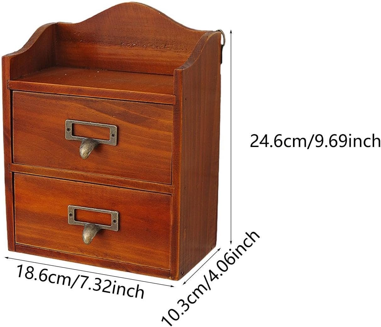 AFXGUSD Tabletop Storage Box with Drawers for Bedroom And Workspace Organization, Brown