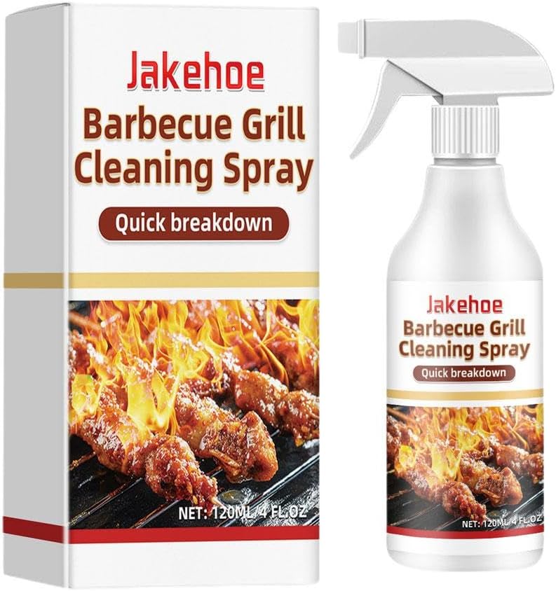 Wmool 120ml Portable Outdoor Barbecue Rack Cleanser Atomizing Strong Deoiling Stain Outdoor Easy Removal Use Cleaning Essentials Remover For Kit Grate Grill, Spray BBQ Degreaser BBQ &