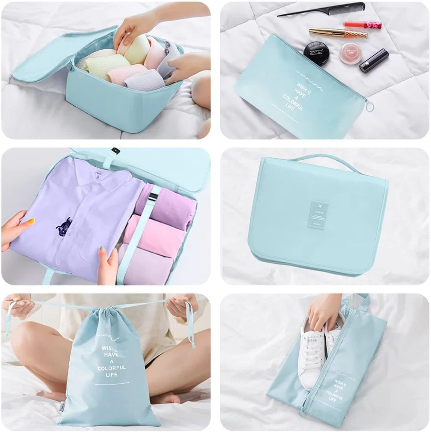 MURISE 8 Pieces Packing Cubes, Suitcase Organizer, Suitcase Organizer, Travel and Travel Suitcase Organizer, Travel Useful Accessories