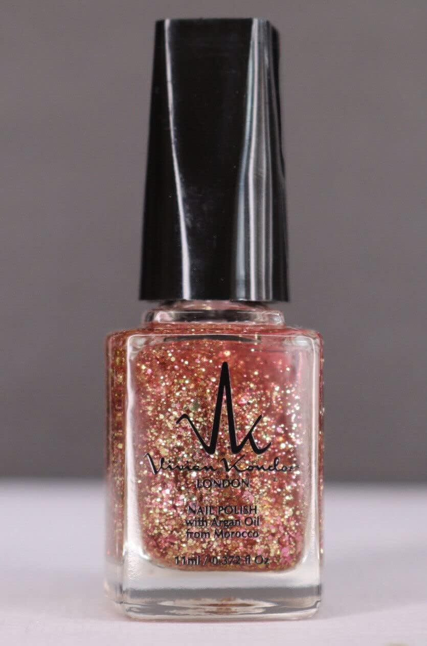(Combination of 3) Sparkling Glitter Party Nail Polish Argan Care Nail Polish Vegan Friendly Long Lasting Chip Resistant Shiny Nail Paint
