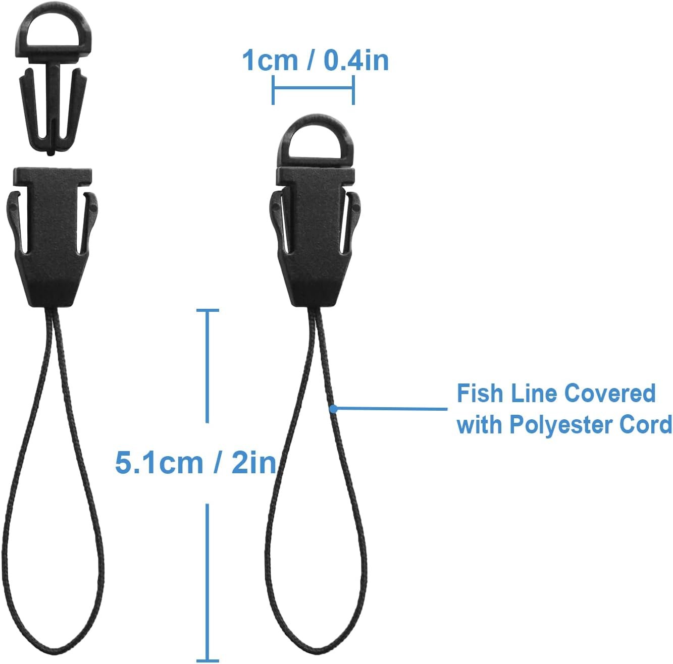 Lix&Rix Coiled Lanyards with Carabiner, Ring and Quick Release Detachable Buckle for Fishing Equipment Keys, Cards, Tools