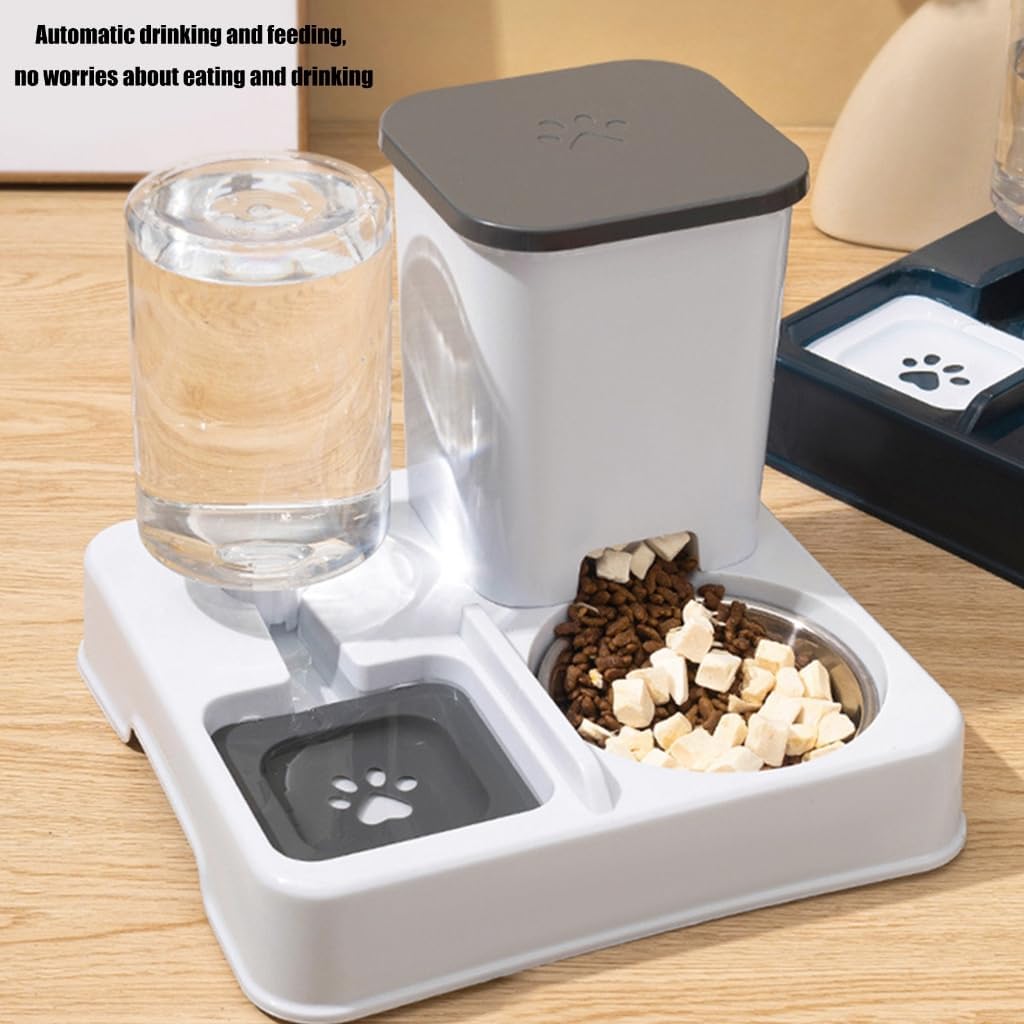 Alimentatore per alimenti di grande capacità 2 in 1 Dispenser d'acqua e ciotola per cibo per cani di piccola taglia Alimentatore automatico per irrigazione quotidiana alimentazione