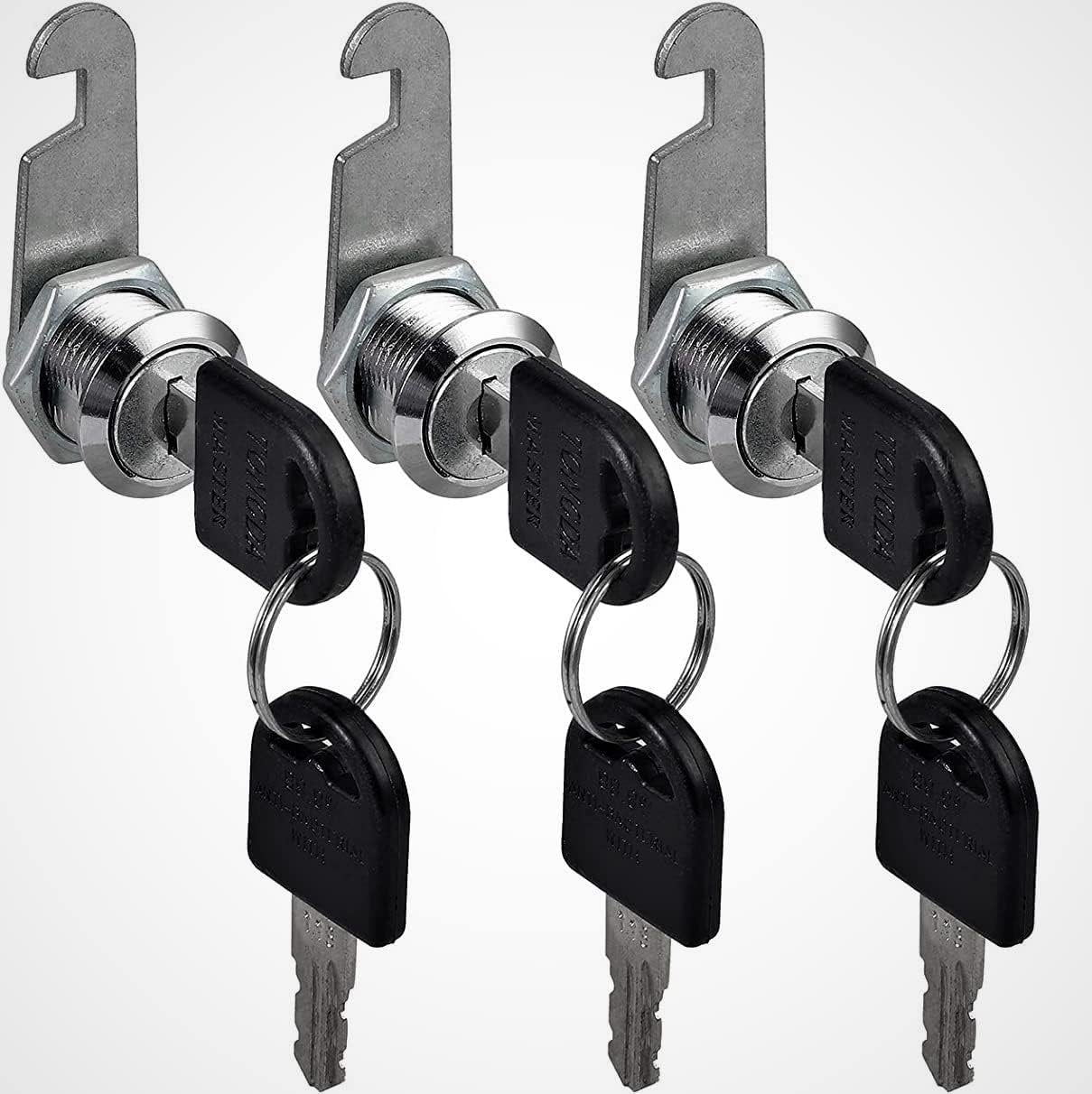 KUYEFGF Cabinets General Tubular Cam Lock Set,5/8 Inch Tumbler Cam Lock,Alike Keyed,3/4 Inch Cylinder,Removable Key Mailbox Tool Box Replacement Lock 16 mm Campers Vans Key Box Lock