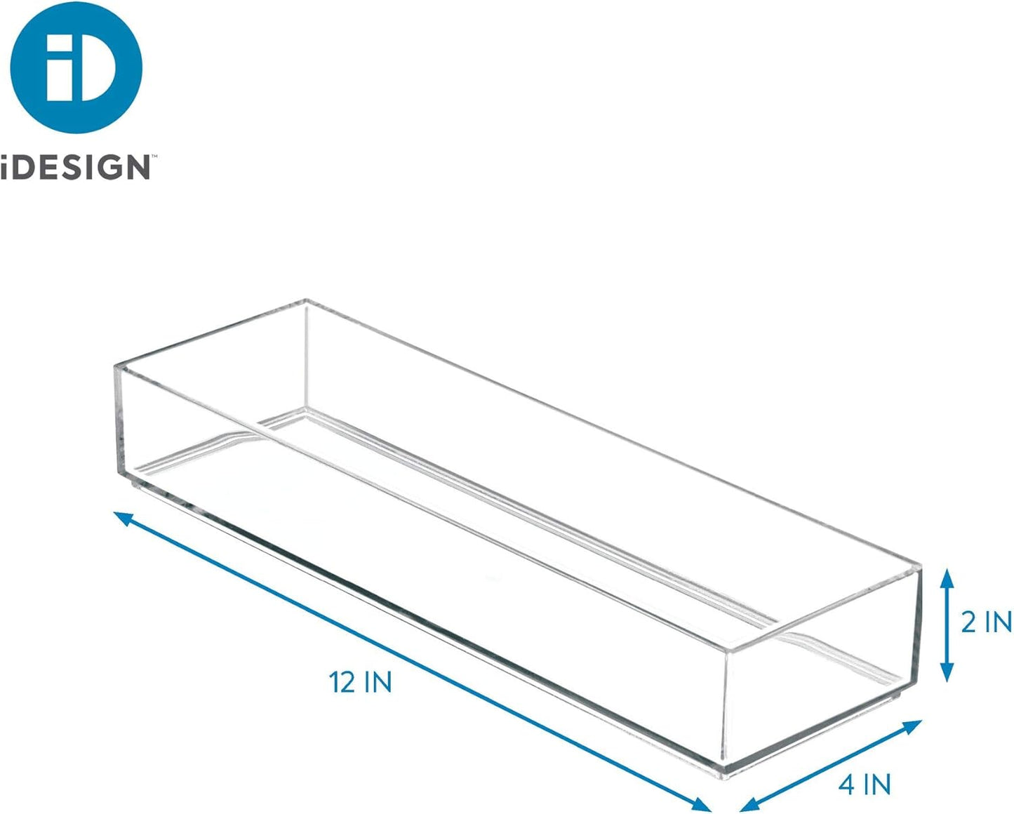 iDesign Clarity Drawer, Kitchen and Bathroom Organization Silverware, Spatulas, Gadgets, Clear