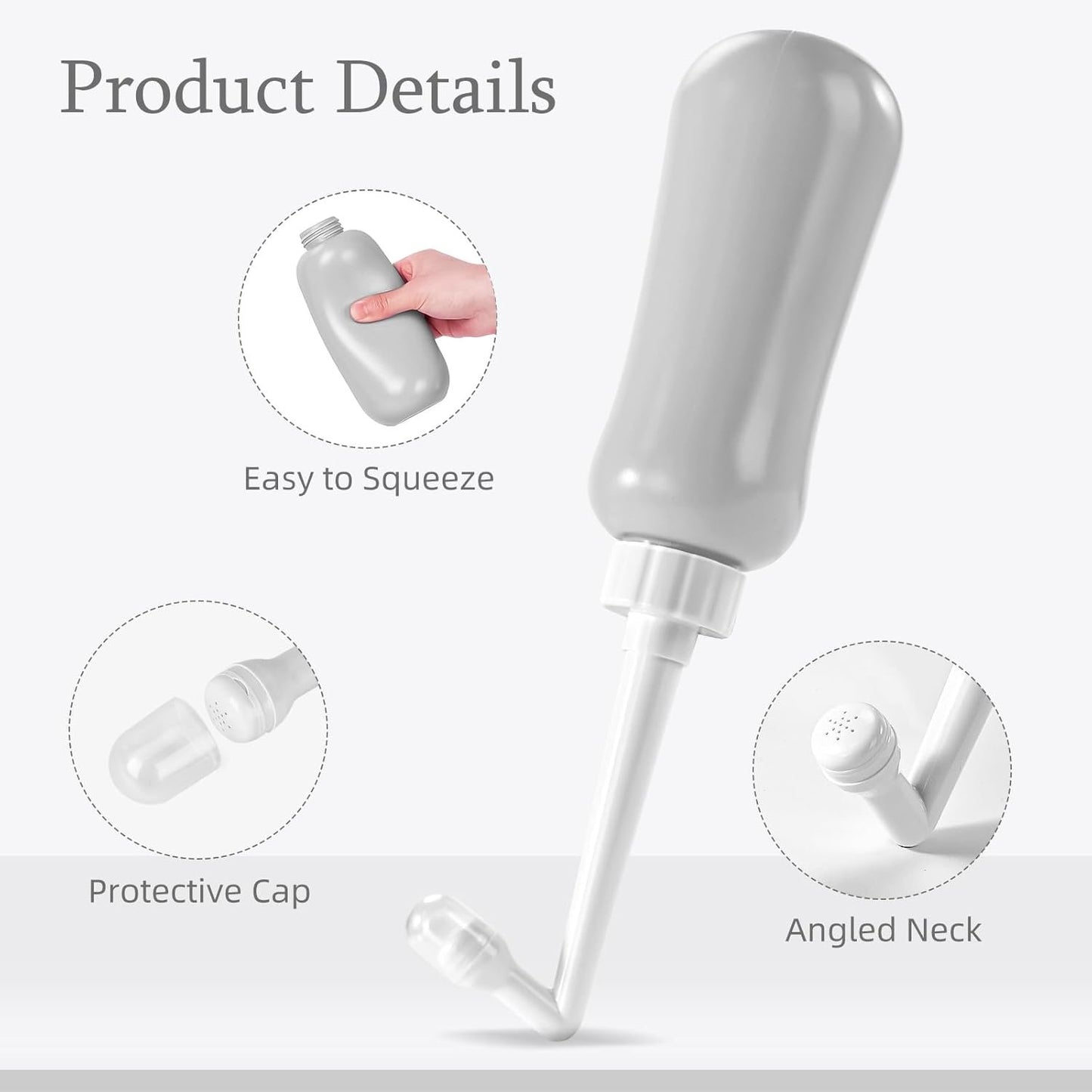 Portable Bidet Travel Large Capacity 450ml(15oz) Personal Bidet Toilet Handheld Bidet Gray