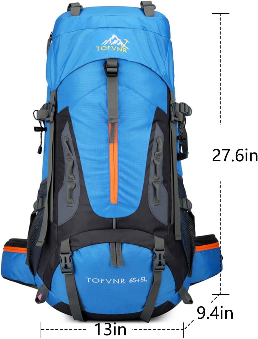 Kingsea 70L Large Camping Hiking Backpack With Waist Belt, Lightweight Nylon Trekking Waterproof Rucksack For Men Women Mountain Climbing, Travel, Outdoor Sports Backpacking Gear