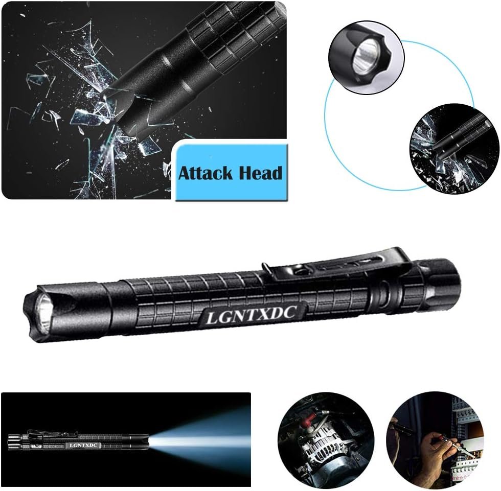 LGNTXDC LED Pen Light, 5 Pcs Ultra-Bright Aluminum Small AAA Mini Flashlights Tactical Penlight with Pen Clip, Non-Slip Waterproof IPX4 Pocket-Size, XDC140 Pro