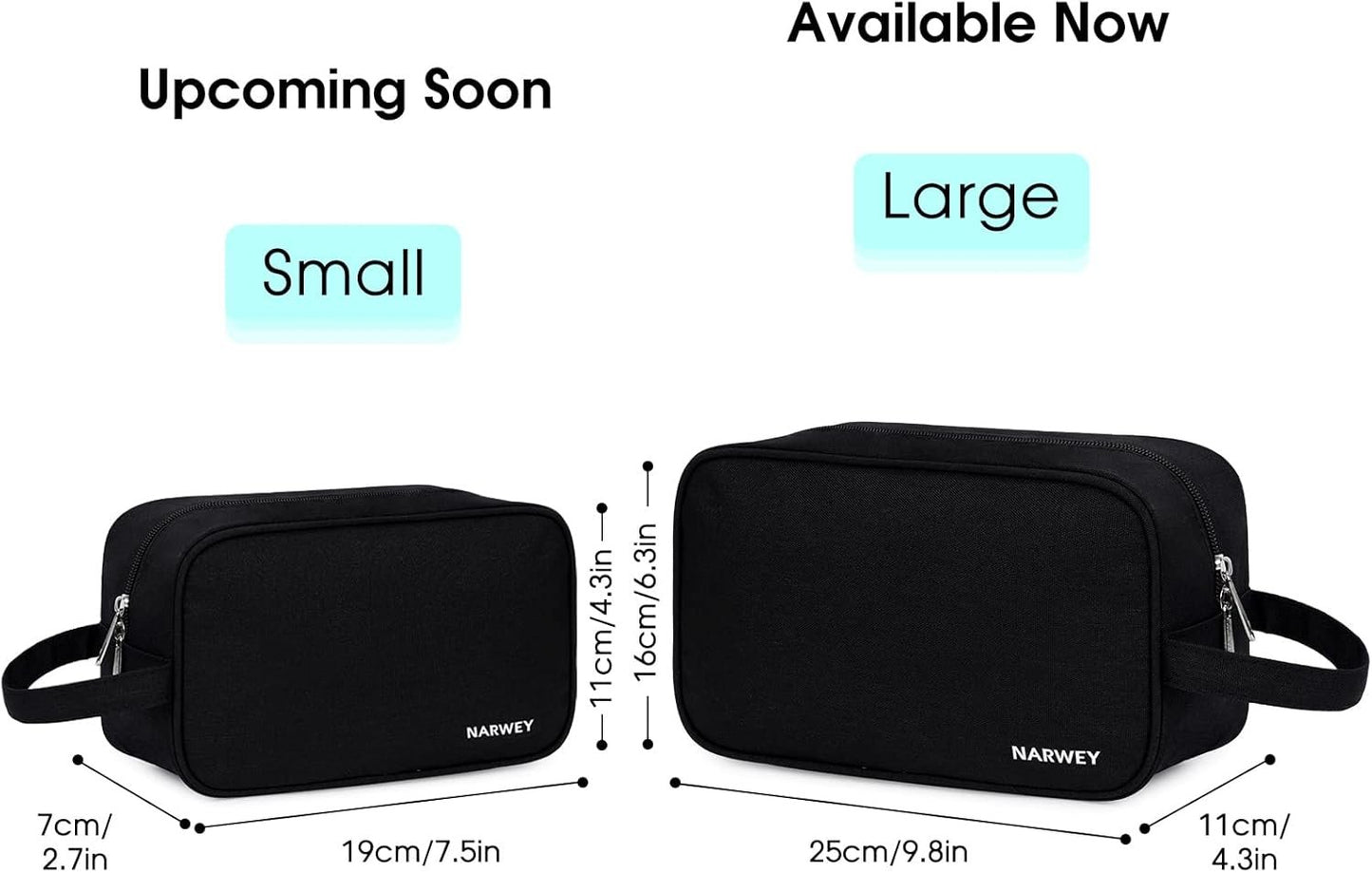 Narwey Travel Toiletry Bag for Men and Women Traveling Dopp Kit Shaving Bag for Toiletries Accessories (Black)
