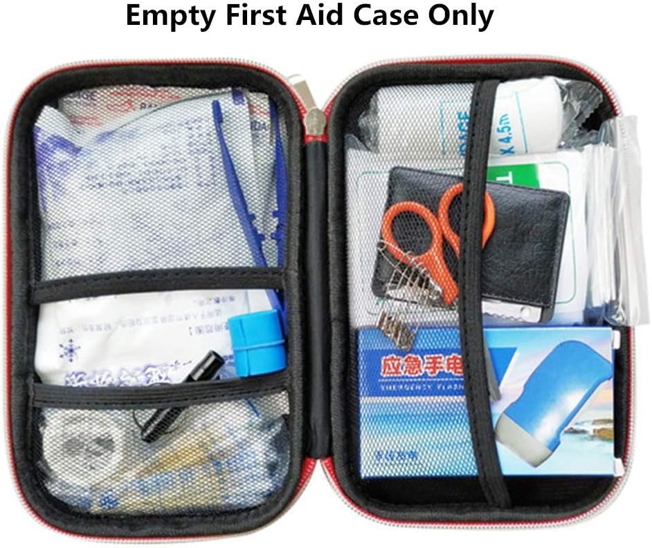 First Aid Kit Bag Empty Hardcase Waterproof Medicine Storage Bag Portable Medication Package Compact Lightweight Emergency Survival Rescue Cases Medical Kit Idea for Home Car Travel Outdoor (Red01)