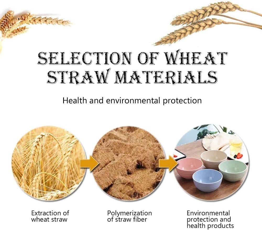 Choary Eco-Friendly Wheat Straw Baby Bowls, Microwave Dishwasher Safe Bowl Sets - Unbreakable Natural Non-Toxin Mini degradable Bowls for Snacks,Fruits, BPA Free Set of 5.