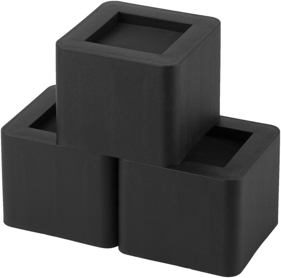 Uping Bed Risers, Adjustable Table Risers or Furniture Risers | Add Height of 8.5 cm (4 Pieces, Black)