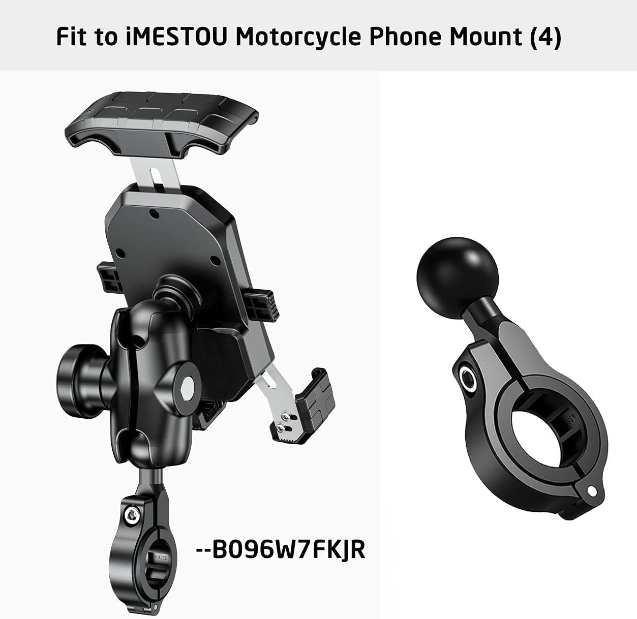 Aluminium 1" Handlebar Ball Adapters Compatible with Ram/iMESTOU Phone Mounts with 1" Ball Sockets