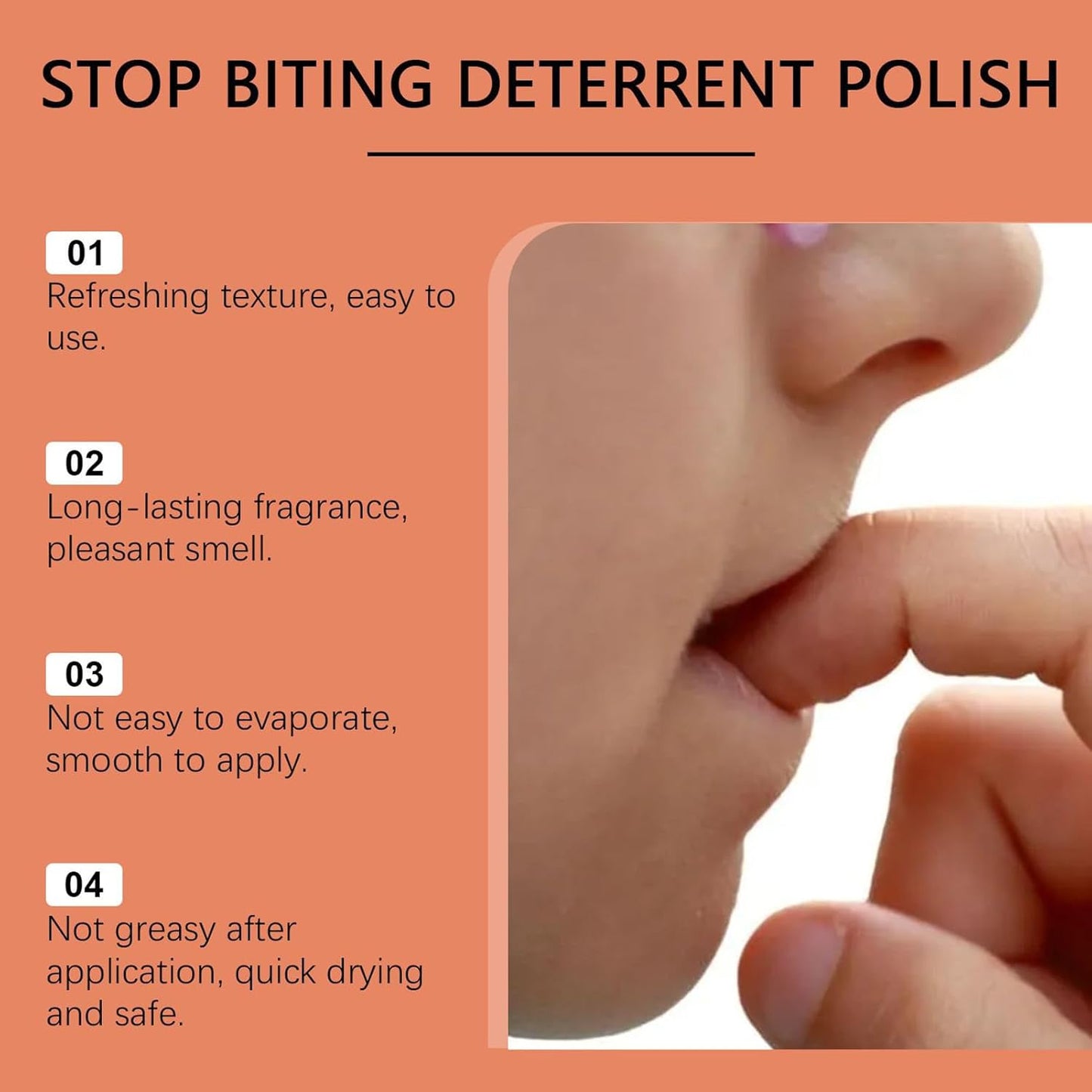 Children Anti Nail Biting, Portable No-Bite Polish, Nail Strengthener Care Oil Thumb Sucking Prevention, 1.42 x 0.71 x 3.27 Inch Hydrating Hand Solution for, Babies