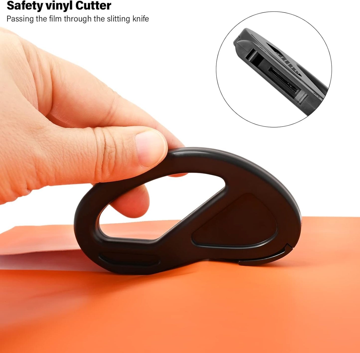EHDIS Wrapping Paper Cutter Gift Wrap Cutter Snitty Safety Vinyl Film Cutter Paper Cutting Tool for Window Tint, Car Wrap, Craft Making-Pack of 2 (Pure Black)