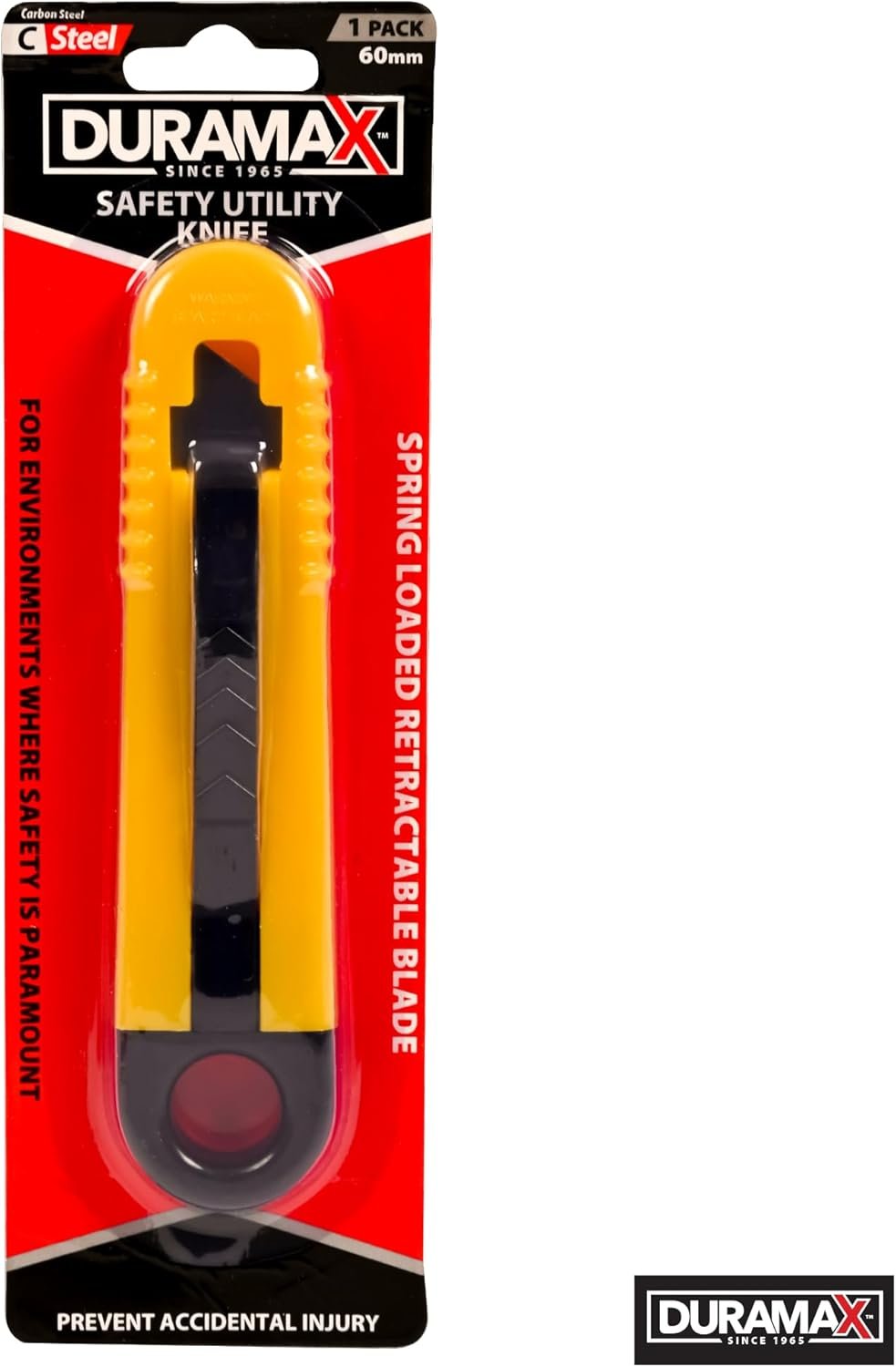 Duramax Stanley Box Automatic Retractable Blade Safety Cutter Knife, Yellow