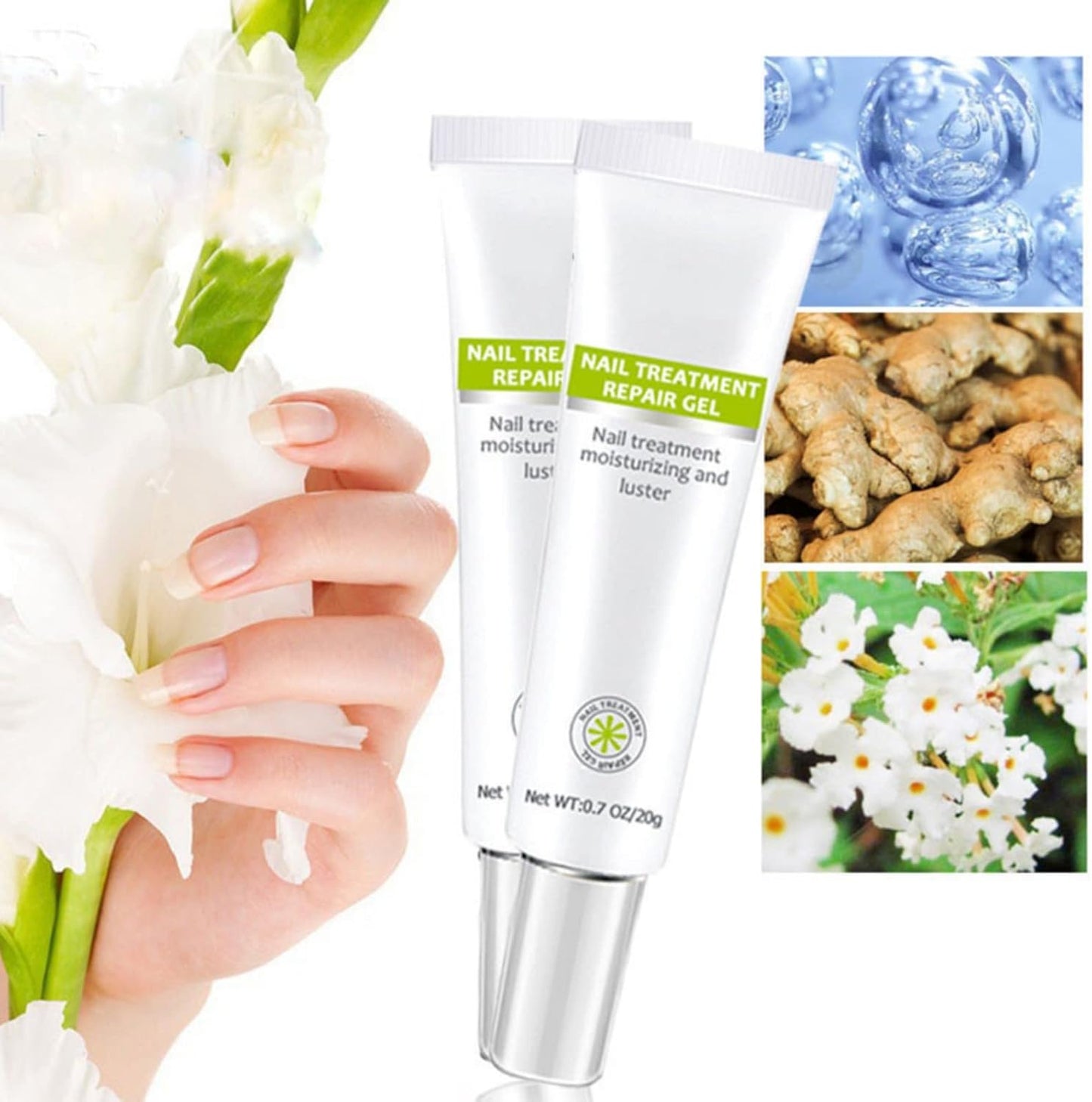 2PCS Nail Treatment Repair Gel, Fungal Nail Treatment Nail Repair Gel, Toe Be Health Instant 7 Days Beauty Gel, Toenail Treatment & Cure Under the Nail, for Damaged Nail.
